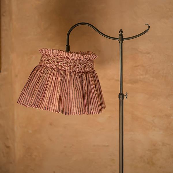 'Elsie' Handsmocked Lampshade Skirt - MULBERRY STRIPE