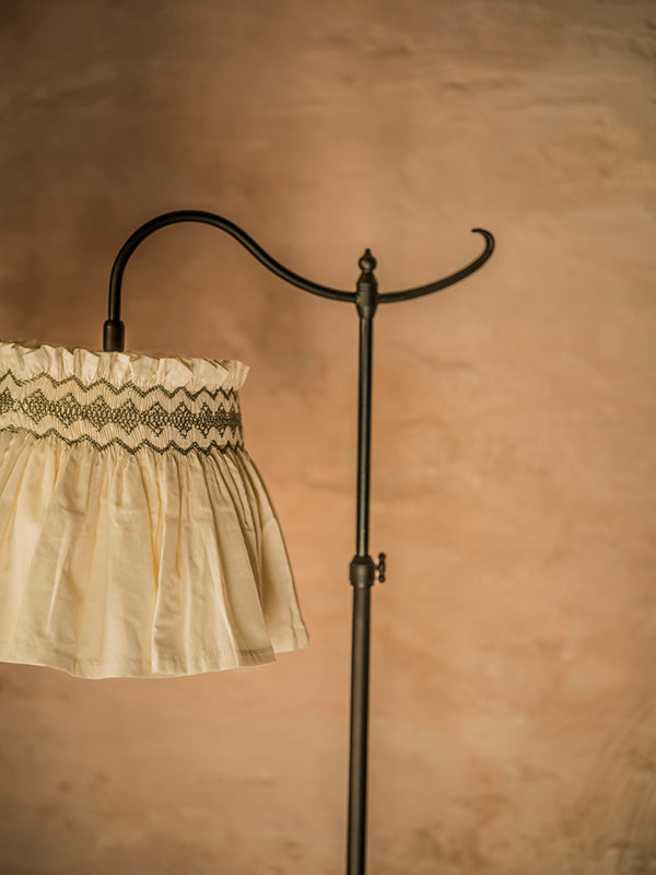 'Elsie' Handsmocked Lampshade Skirt - Cardamom Cord