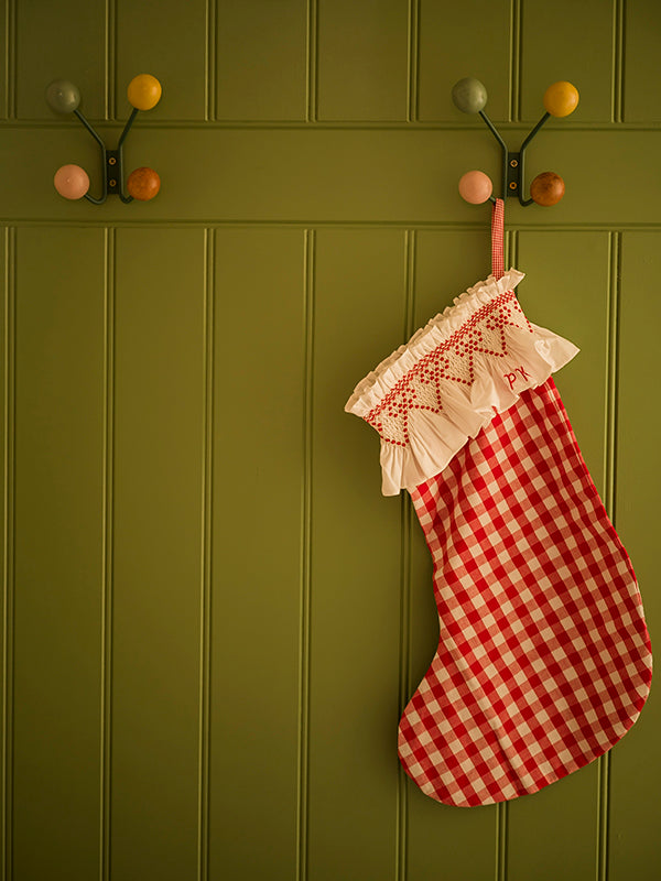 edit58 x Smock London 'Smocking' Stocking - Gingham with White Frill