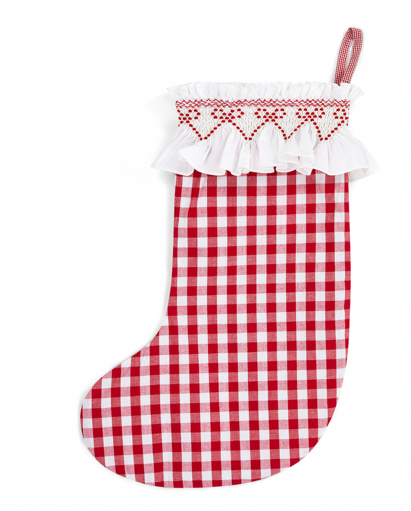 edit58 x Smock London 'Smocking' Stocking - Gingham with White Frill