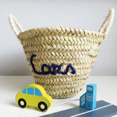 Embroidered 'Cars' Mini Basket